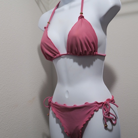Pink Tie String Bikini - Picture 7 of 7